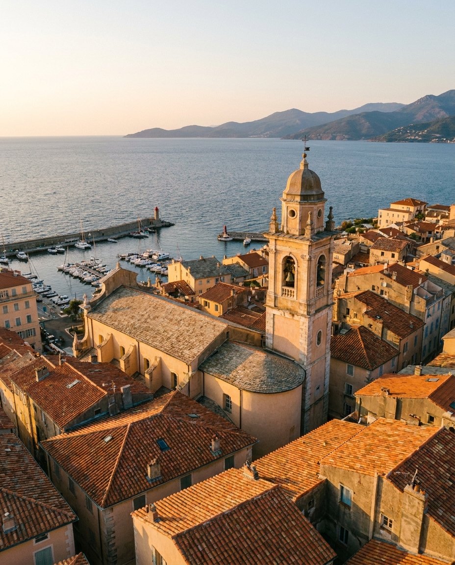 Les toits et le vieux port de Bastia